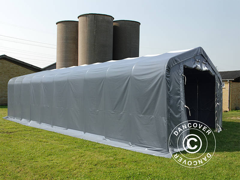 Lagertält PRO 6x12x3,7m PVC med takpanel, Grå - Image 9