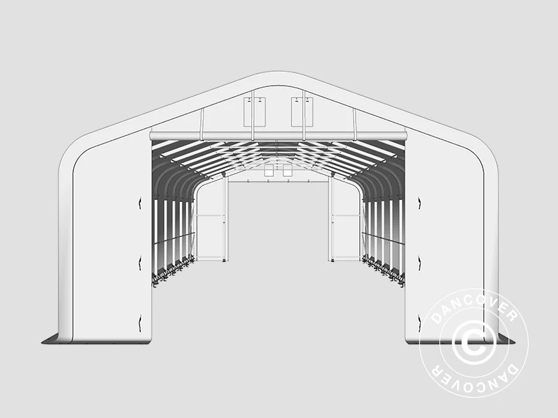 Lagertält PRO 6x12x3,7m PVC med takpanel, Grön - Image 19