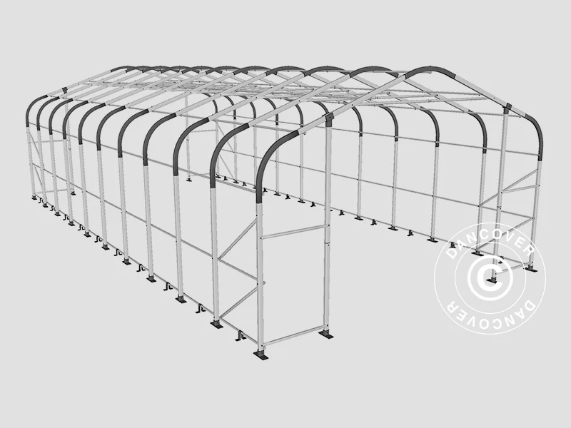 Lagertält PRO 6x12x3,7m PVC med takpanel, Grön - Image 20