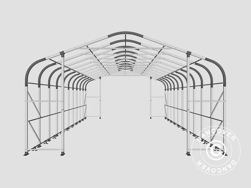 Lagertält PRO 6x12x3,7m PVC med takpanel, Grön - Image 22