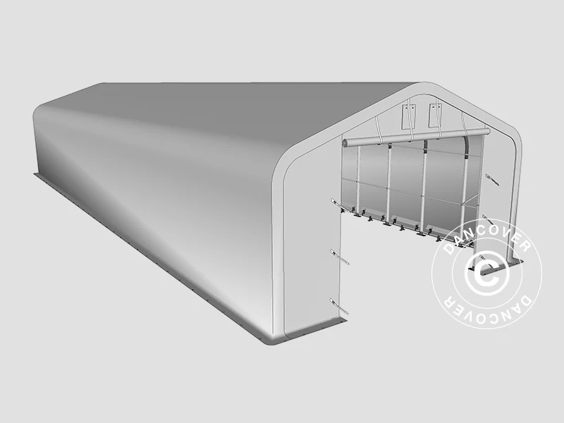 Lagertält PRO 6x18x3,7m PVC med takpanel, Grå - Image 18