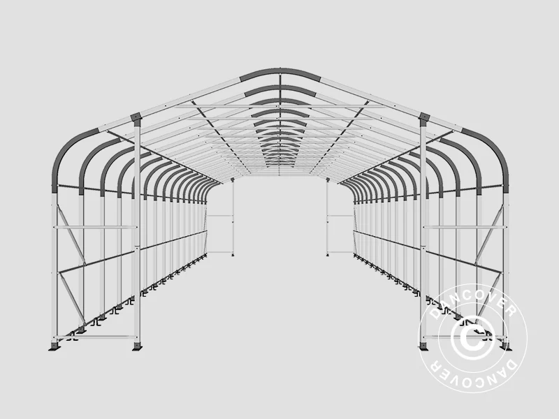 Lagertält PRO 6x18x3,7m PVC med takpanel, Grå - Image 22