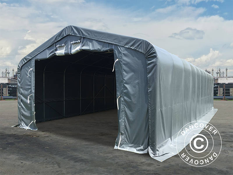 Lagertält PRO 6x18x3,7m PVC med takpanel, Grå - Image 3
