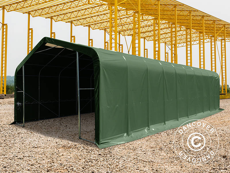 Lagertält PRO 6x18x3,7m PVC med takpanel, Grön - Image 11