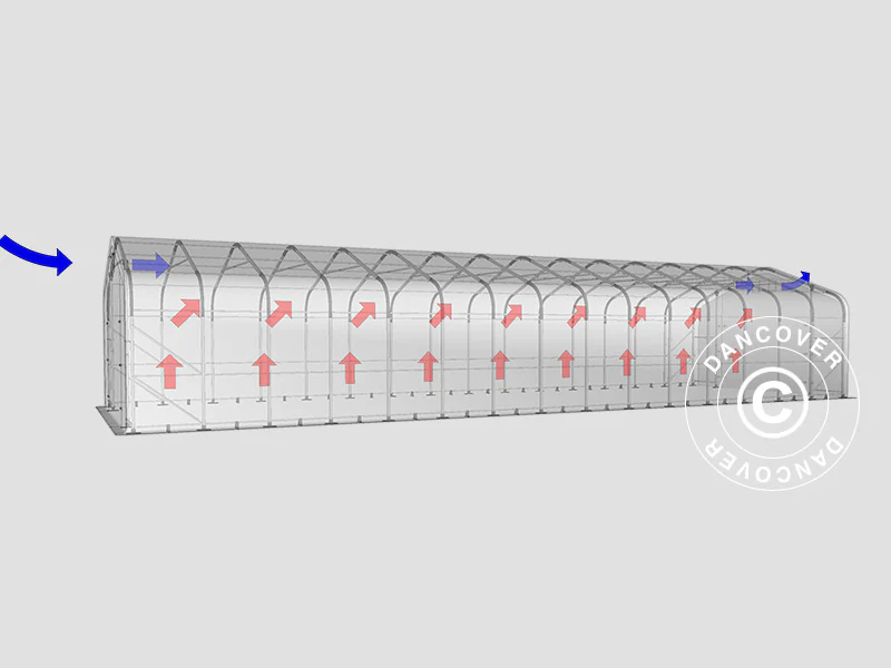 Lagertält PRO 6x18x3,7m PVC med takpanel, Grön - Image 14
