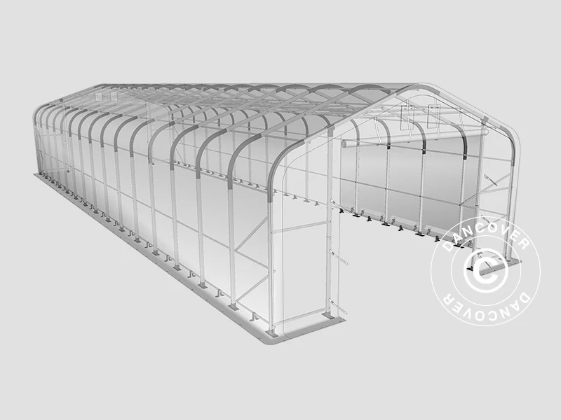 Lagertält PRO 6x18x3,7m PVC med takpanel, Grön - Image 15