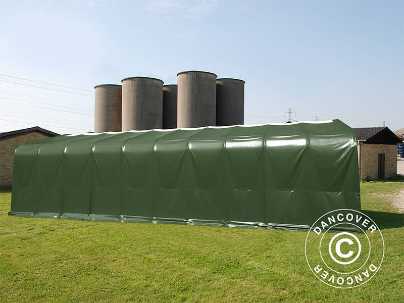 Lagertält PRO 6x18x3,7m PVC med takpanel, Grön - Image 7