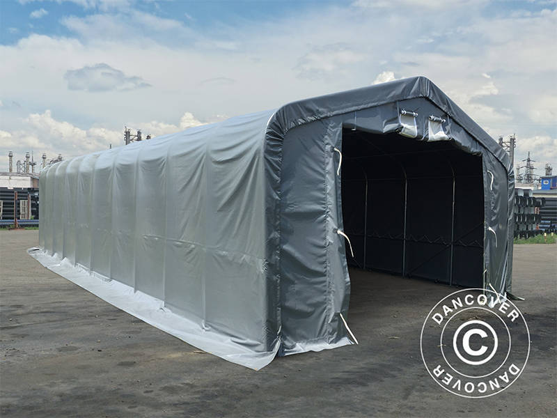 Lagertält PRO 7x14x3,8m PVC med takpanel, Grå - Image 5