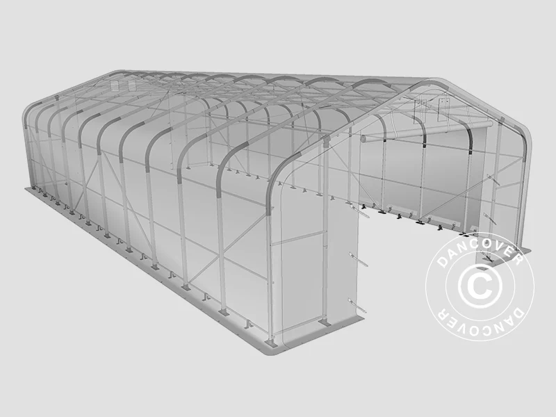 Lagertält PRO 7x14x3,8m PVC med takpanel, Grön - Image 13