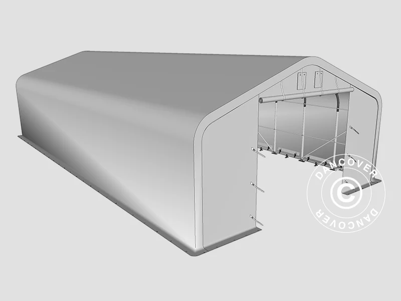 Lagertält PRO 7x14x3,8m PVC med takpanel, Grön - Image 17
