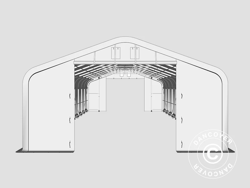 Lagertält PRO 7x14x3,8m PVC med takpanel, Grön - Image 18