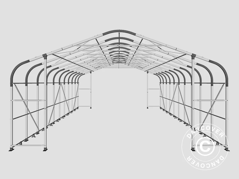 Lagertält PRO 7x14x3,8m PVC med takpanel, Grön - Image 21