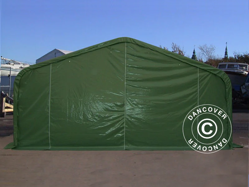 Lagertält PRO 7x14x3,8m PVC med takpanel, Grön - Image 8