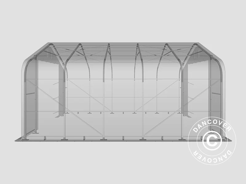 Lagertält PRO 7x7x3,8m PVC med takpanel, Grå - Image 13