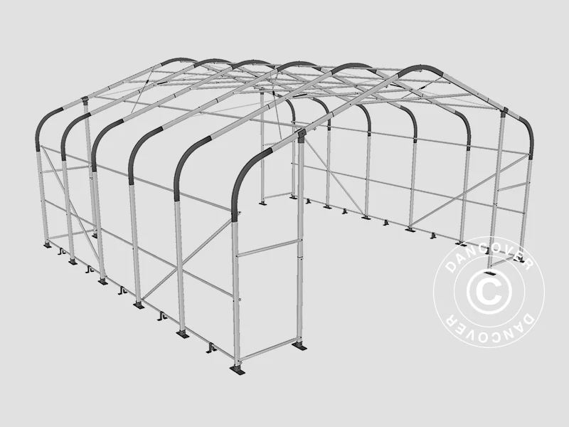 Lagertält PRO 7x7x3,8m PVC med takpanel, Grå - Image 17
