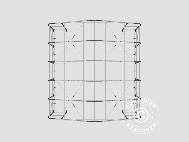 Lagertält PRO 7x7x3,8m PVC med takpanel, Grå - Image 18
