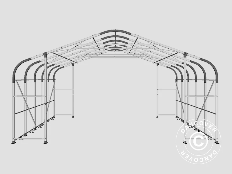 Lagertält PRO 7x7x3,8m PVC med takpanel, Grå - Image 19