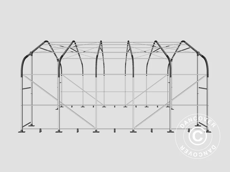 Lagertält PRO 7x7x3,8m PVC med takpanel, Grå - Image 20