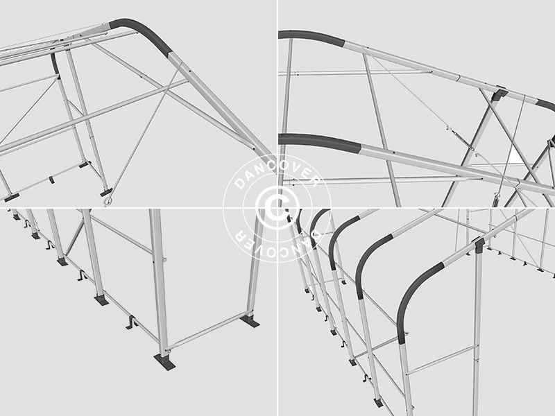 Lagertält PRO 7x7x3,8m PVC med takpanel, Grå - Image 22