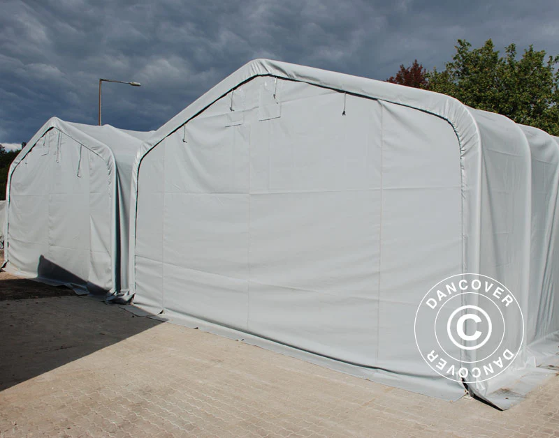 Lagertält PRO 7x7x3,8m PVC med takpanel, Grå - Image 5