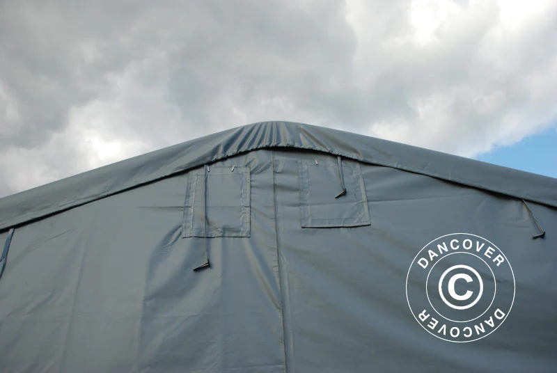 Lagertält PRO 7x7x3,8m PVC med takpanel, Grön - Image 22