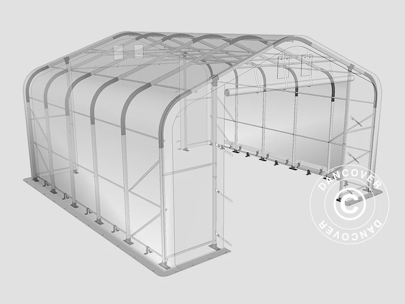 Lagertält PRO 8x12x5,2m PVC med takpanel, Grå - Image 10