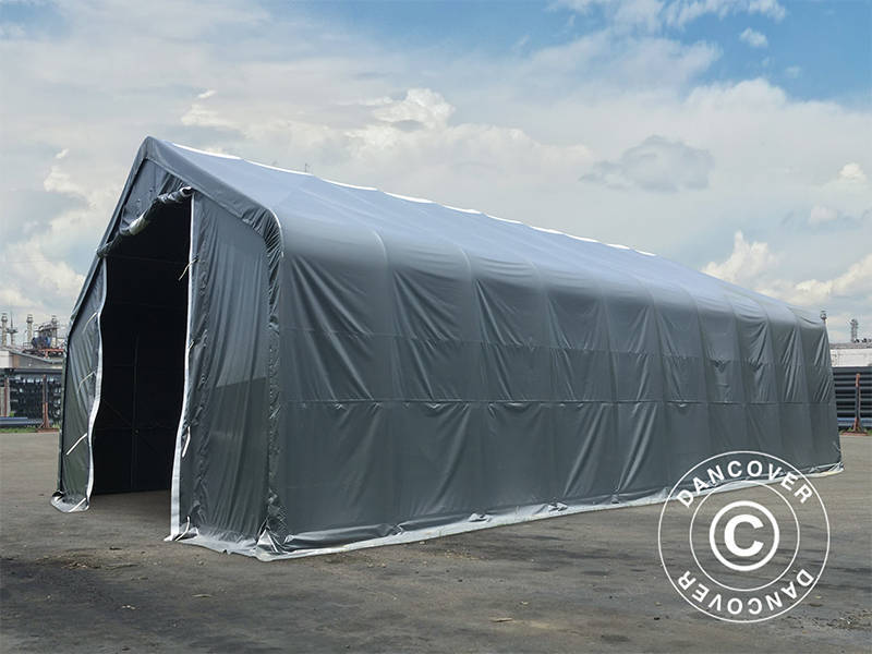 Lagertält PRO 8x12x5,2m PVC med takpanel, Grå - Image 6