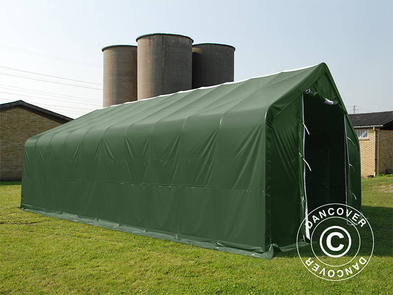 Lagertält PRO 8x12x5,2m PVC med takpanel, Grön - Image 7