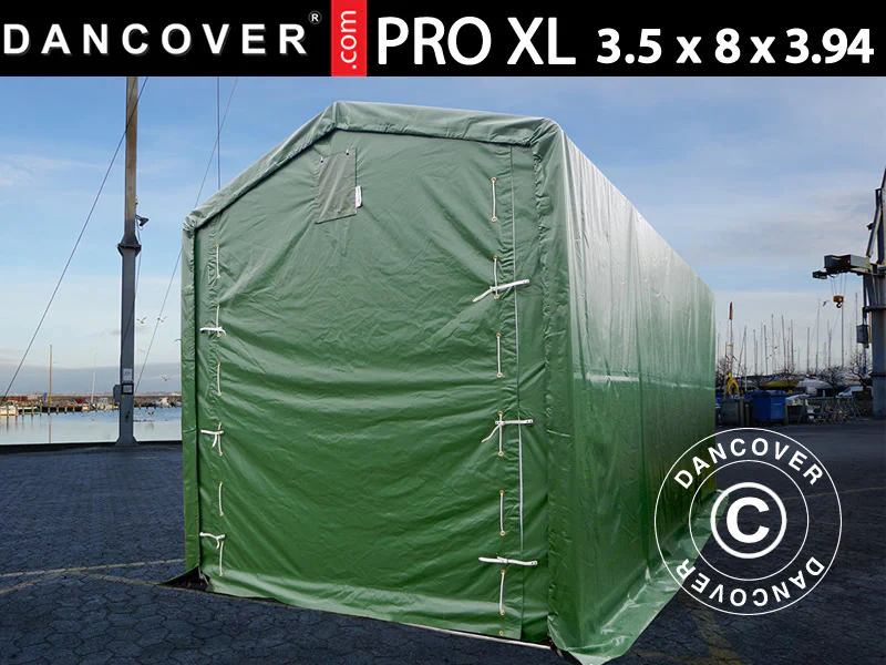 Lagertält PRO XL 3,5x8x3,3x3,94m, PVC, Grön
