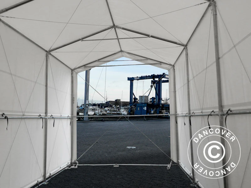 Lagertält PRO XL 3,5x8x3,3x3,94m, PVC, Vit - Image 11