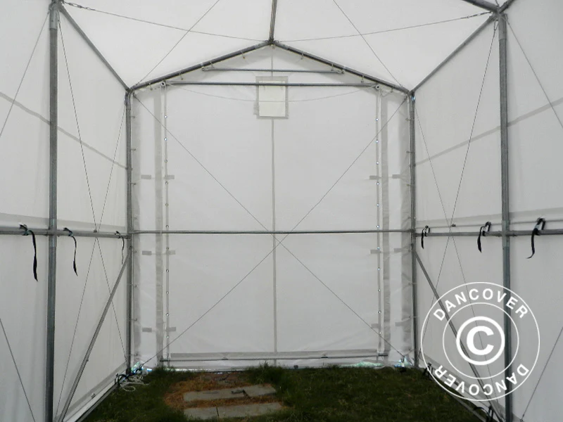 Lagertält PRO XL 3,5x8x3,3x3,94m, PVC, Vit - Image 12