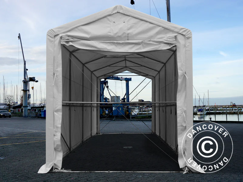 Lagertält PRO XL 3,5x8x3,3x3,94m, PVC, Vit - Image 3