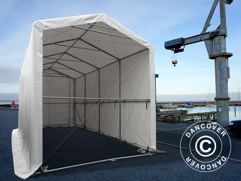 Lagertält PRO XL 3,5x8x3,3x3,94m, PVC, Vit - Image 6