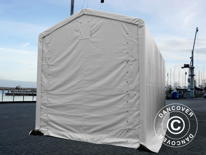 Lagertält PRO XL 3,5x8x3,3x3,94m, PVC, Vit - Image 9