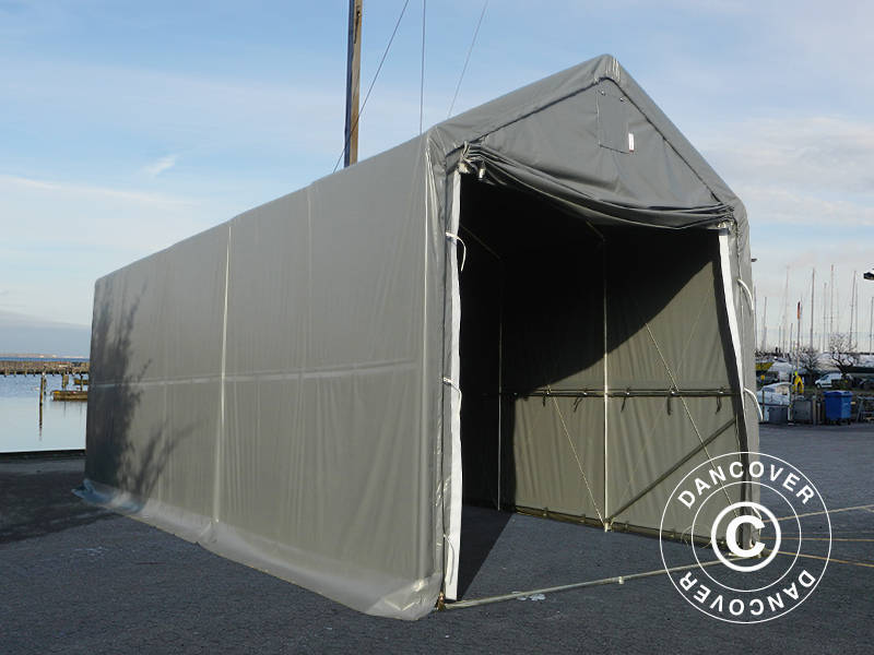Lagertält PRO XL 4x10x3,5x4,59m, PVC, Grå - Image 11