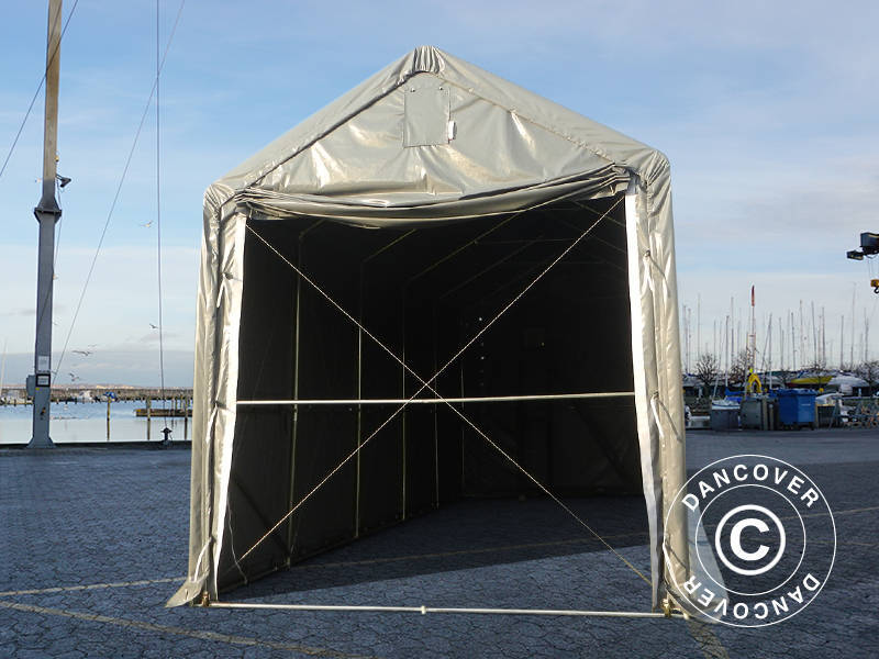 Lagertält PRO XL 4x10x3,5x4,59m, PVC, Grå - Image 13