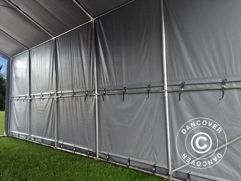 Lagertält PRO XL 4x10x3,5x4,59m, PVC, Grå - Image 14