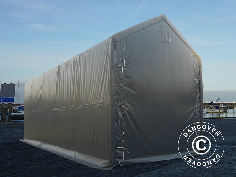 Lagertält PRO XL 4x10x3,5x4,59m, PVC, Grå - Image 3