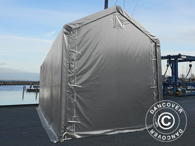 Lagertält PRO XL 4x10x3,5x4,59m, PVC, Grå - Image 5