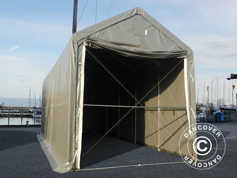 Lagertält PRO XL 4x10x3,5x4,59m, PVC, Grå - Image 6
