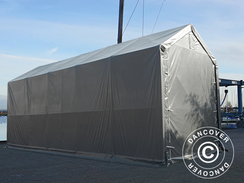 Lagertält PRO XL 4x10x3,5x4,59m, PVC, Grå - Image 7