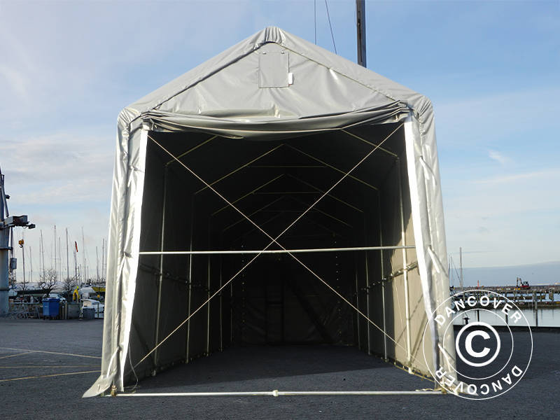 Lagertält PRO XL 4x10x3,5x4,59m, PVC, Grå - Image 9