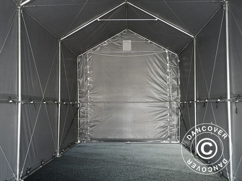 Lagertält PRO XL 4x12x3,5x4,59m, PVC, Grå - Image 8