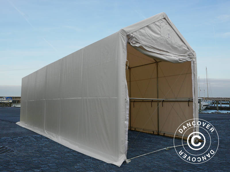 Lagertält PRO XL 4x12x3,5x4,59m, PVC, Vit - Image 3