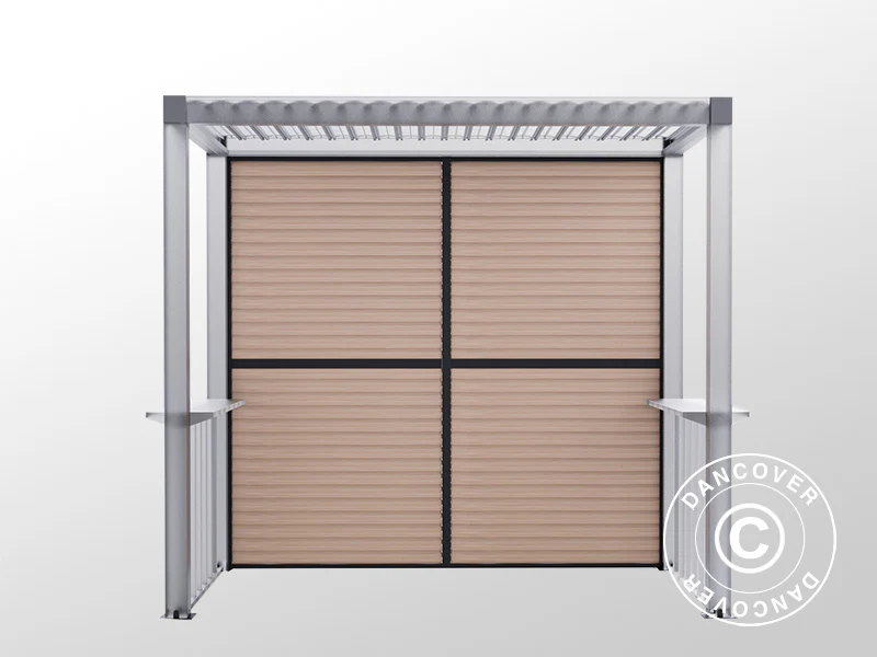 Lamellvägg f/grillpergola San Juan, 1,1x2,18m, Svart/Trä-look, 1 st. - Image 4