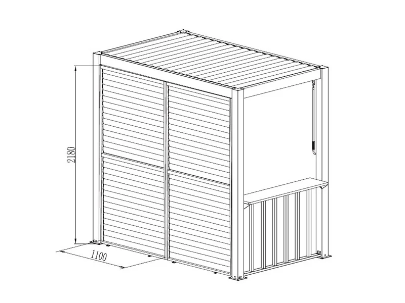 Lamellvägg f/grillpergola San Juan, 1,1x2,18m, Svart/Trä-look, 1 st. - Image 6