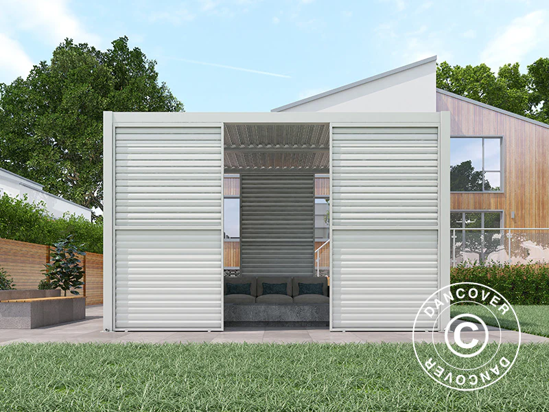 Lamellvägg till bioklimatisk pergola paviljong San Pablo, 1,23x2,175m, Vit - Image 4