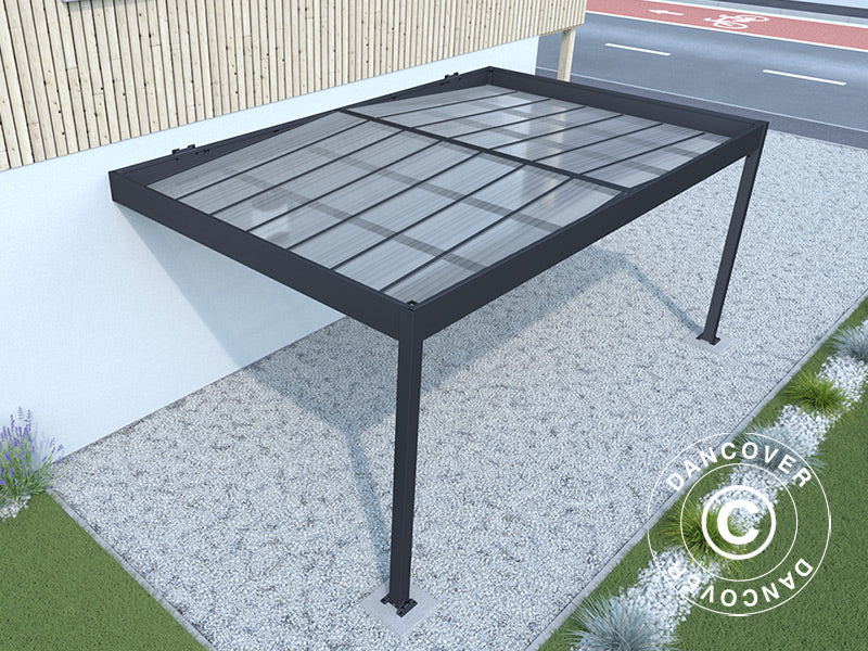 Lean-to carport Libeccio Wall, 3,2x5,09x2,34m, Antracit - Image 7