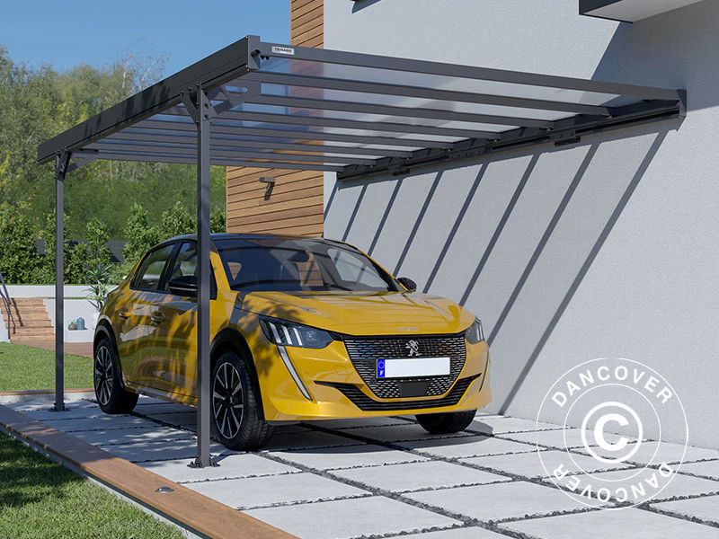 Lean-to carport Mistral Wall, 3,03x5,09x2,27m, Antracit - Image 4