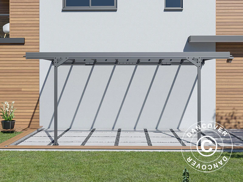 Lean-to carport Mistral Wall, 3,03x5,09x2,27m, Antracit - Image 6